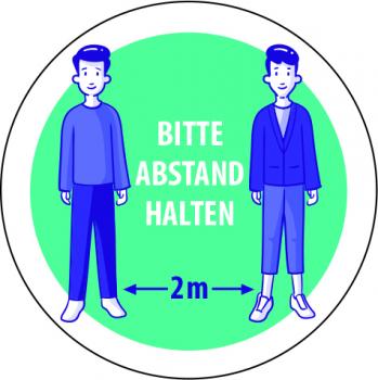 Corona Aufkleber Abstand halten